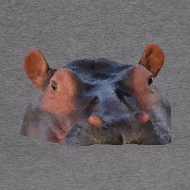 Low Poly Hippo with the Head Poking out of the Water by TRIME